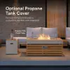 Tevara Outdoor 100 cm Propane Smokeless Rectangular Fire Pit Table in Sand