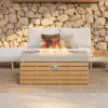 Tevara Outdoor 100 cm Propane Smokeless Rectangular Fire Pit Table in Sand