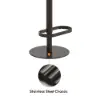 Modern Warm White & Black Velvet Swivel Bar Stool with Adjustable Height, 1 Piece