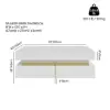 White Modern Square Coffee Table with Drawers Sintered Stone Top & Metal Legs