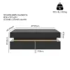 Black Modern Square Coffee Table with Drawers Sintered Stone Top & Metal Legs