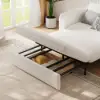 Picture of 135 cm 1-Seater Warm White Boucle Convertible Sleeper Sofa with Storage & Pillows – AUD-H2095