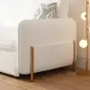 200 cm 3-Seater White Corduroy Convertible Sleeper Sofa with Storage & Pillows – AUD-H2097