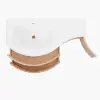 35" Floating Single Curved Bathroom Vanity with Sink & Storage – Natural Left Offset