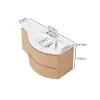 35" Floating Single Curved Bathroom Vanity with Sink & Storage – Natural Right Offset