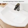 35" Floating Single Curved Bathroom Vanity with Sink & Storage – Natural Right Offset