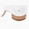 35" Floating Single Curved Bathroom Vanity with Sink & Storage – Natural Right Offset