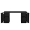 Modern 162 cm Rounded Edge Black Sintered Stone Desk with Dual Storage