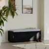 Black Shoe Storage Bench with Cushion