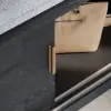 Black Shoe Storage Bench with Cushion