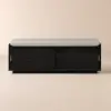 Black Shoe Storage Bench with Cushion