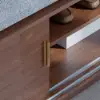 Walnut Shoe Storage Bench with Cushion