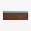 Walnut Shoe Storage Bench with Cushion