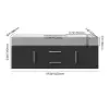Modern 59" Black Floating Double Bathroom Vanity with Sintered Stone Top and Sink – Silver Handles Design