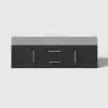 Modern 59" Black Floating Double Bathroom Vanity with Sintered Stone Top and Sink – Silver Handles Design
