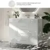 1000mm Freestanding White Bathroom Vanity, Sintered Stone Countertop & Silver Handles