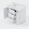 1000mm Freestanding White Bathroom Vanity, Sintered Stone Countertop & Silver Handles