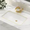 Picture of 1000mm Freestanding White Bathroom Vanity, Sintered Stone Countertop & Gold Handles