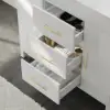 Picture of 1000mm Freestanding White Bathroom Vanity, Sintered Stone Countertop & Gold Handles