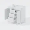 Picture of 1000mm Freestanding White Bathroom Vanity, Sintered Stone Countertop & Gold Handles