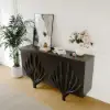 Mid Century Modern 160 cm Black Sideboard with Branch Design & 2 Doors