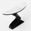 Modern 39" Demilune Console Table with White Sintered Stone Top