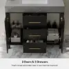 1000mm Freestanding Black Bathroom Vanity, Sintered Stone Countertop & Gold Handles