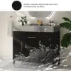 1000mm Freestanding Black Bathroom Vanity, Sintered Stone Countertop & Gold Handles