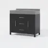 1000mm Freestanding Black Bathroom Vanity, Sintered Stone Countertop & Gold Handles