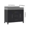 1000mm Freestanding Black Bathroom Vanity, Sintered Stone Countertop & Silver Handles