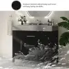 1000mm Freestanding Black Bathroom Vanity, Sintered Stone Countertop & Silver Handles