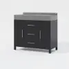 1000mm Freestanding Black Bathroom Vanity, Sintered Stone Countertop & Silver Handles