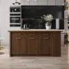 1800mm Kitchen Islands Sintered Stone Walnut Modern with Storage Kitchen Cabinet