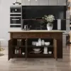 1800mm Kitchen Islands Sintered Stone Walnut Modern with Storage Kitchen Cabinet