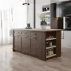 1800mm Kitchen Islands Sintered Stone Walnut Modern with Storage Kitchen Cabinet