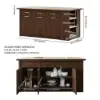 1800mm Kitchen Islands Sintered Stone Walnut Modern with Storage Kitchen Cabinet