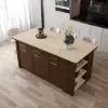 1800mm Kitchen Islands Sintered Stone Walnut Modern with Storage Kitchen Cabinet