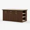 1800mm Kitchen Islands Sintered Stone Walnut Modern with Storage Kitchen Cabinet