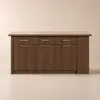 1800mm Kitchen Islands Sintered Stone Walnut Modern with Storage Kitchen Cabinet