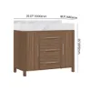 1000mm Walnut Freestanding Bathroom Vanity Sintered Stone Top & Silver Handles
