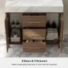 1000mm Walnut Freestanding Bathroom Vanity Sintered Stone Top & Silver Handles