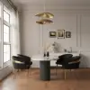 Modern Black PU Leather Upholstered Dining Chair with Metal Legs, 1 Piece