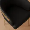 Modern Black PU Leather Upholstered Dining Chair with Metal Legs, 1 Piece