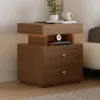 Krila Floating 3-Drawer LED Smart Bedside Table with Light – Rectangle – Nightstand – AUD-H2115