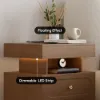 Krila Floating 3-Drawer LED Smart Bedside Table with Light – Rectangle – Nightstand – AUD-H2115