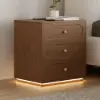 Krila Floating 3-Drawer LED Smart Bedside Table with Light Set of 2