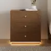 Krila Floating 3-Drawer LED Smart Bedside Table with Light Set of 2