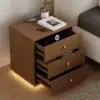 Krila Floating 3-Drawer LED Smart Bedside Table with Light Set of 2