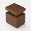 Krila Floating 3-Drawer LED Smart Nightstand with Light Set of 2 – Rectangle
