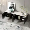 Grovyn 1500mm Sintered Stone Top Fluted TV Stand with Storage